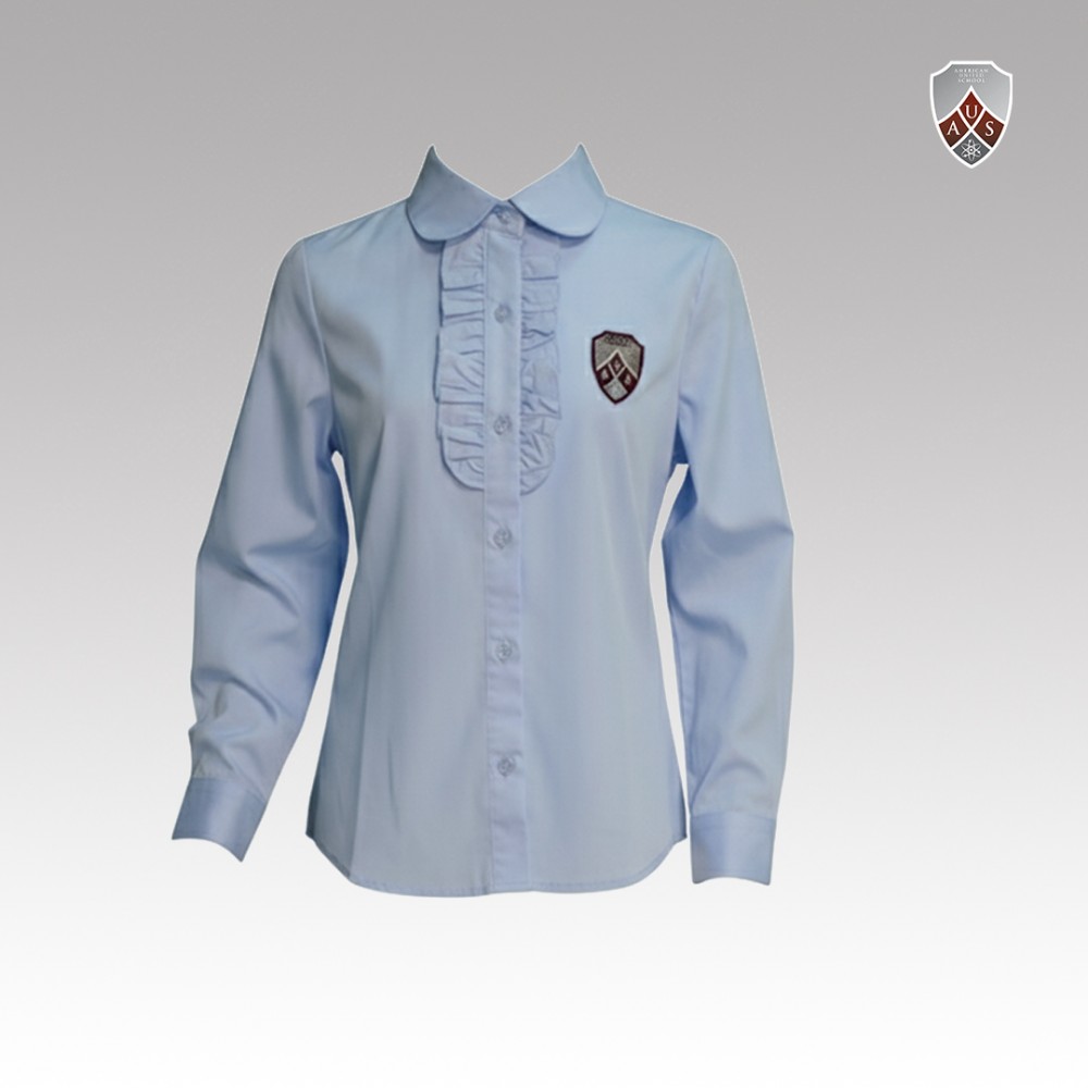 Es Girls Long Sleeve Ruffled Blouse Light Blue