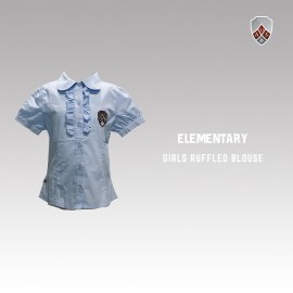 Intermediate School Girls Short Sleeve Ruffled Blouse