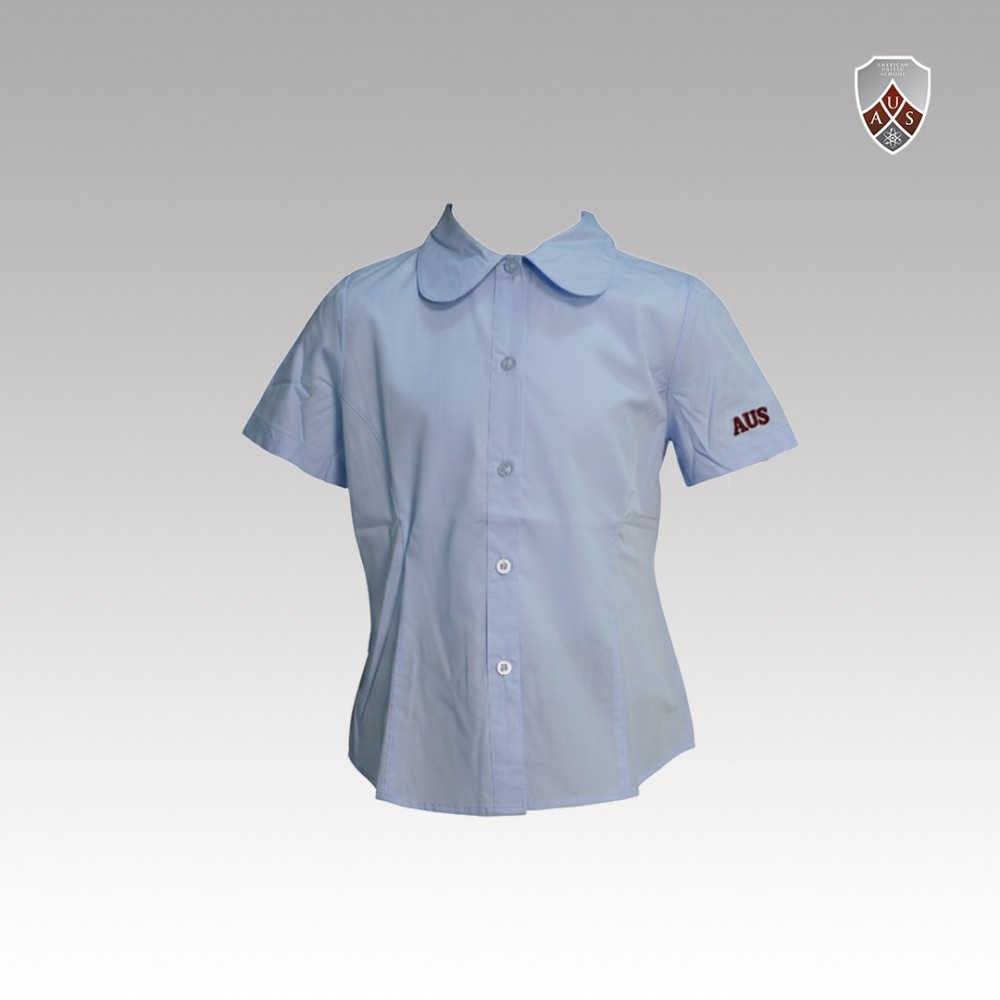 Es Girls Short Sleeve Plain Blouse Light Blue